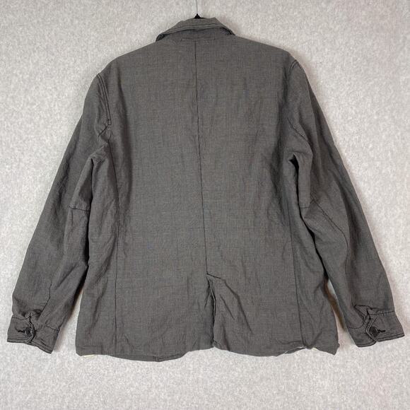 John Varvatos Mens XL Grey Cotton Linen Metal Blend Utility Jacket - Picture 5 of 8